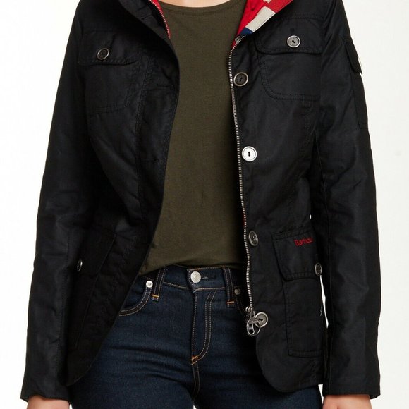 Barbour Jackets & Blazers - EUC Barbour Black Compass Jacket Coat US Size 10 UK Size 14